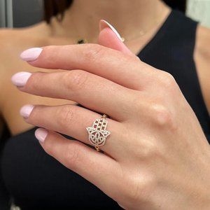 Messika 0.28Cttw Faith Diamond Ring 18K Rose Gold Size 52 US 6